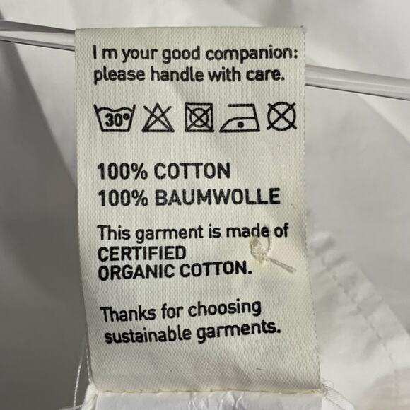 Size XL White Cotton One Pocket Relaxed Fit Long Sleeve Shirt - Picture 7 of 7